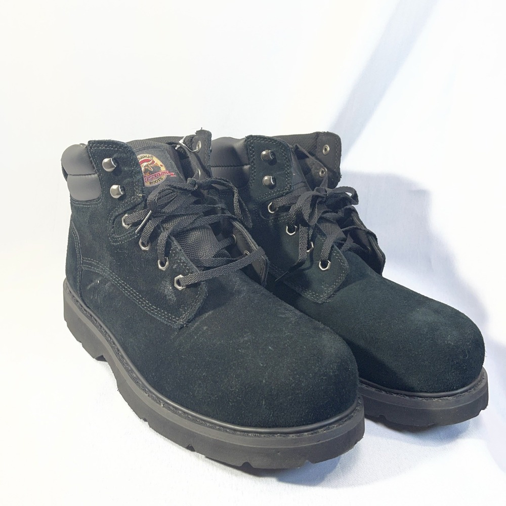 Brahma  Men's Black Leather Comfort Steel Toe Work Boots Size 12